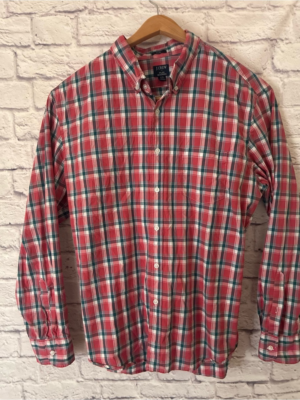 J. Crew Red Plaid Button-Down Shirt - XXL